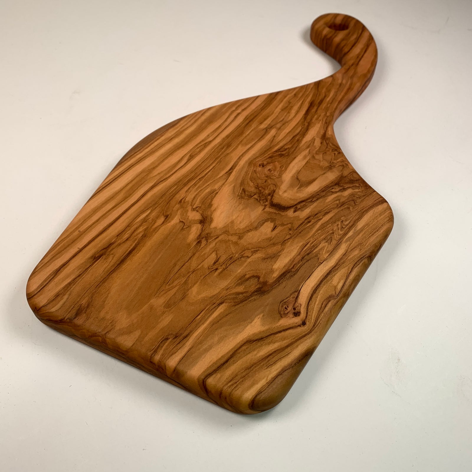 Olive Wood Charcuterie with Curvy Handle
